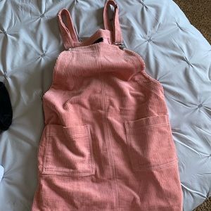 Pink corduroy overall dress🌸